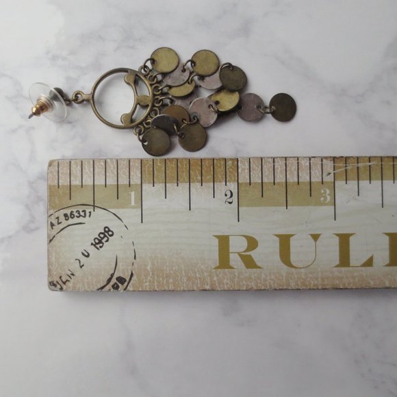 Bohemian Brass Drop Earrings - Picture 4 of 4